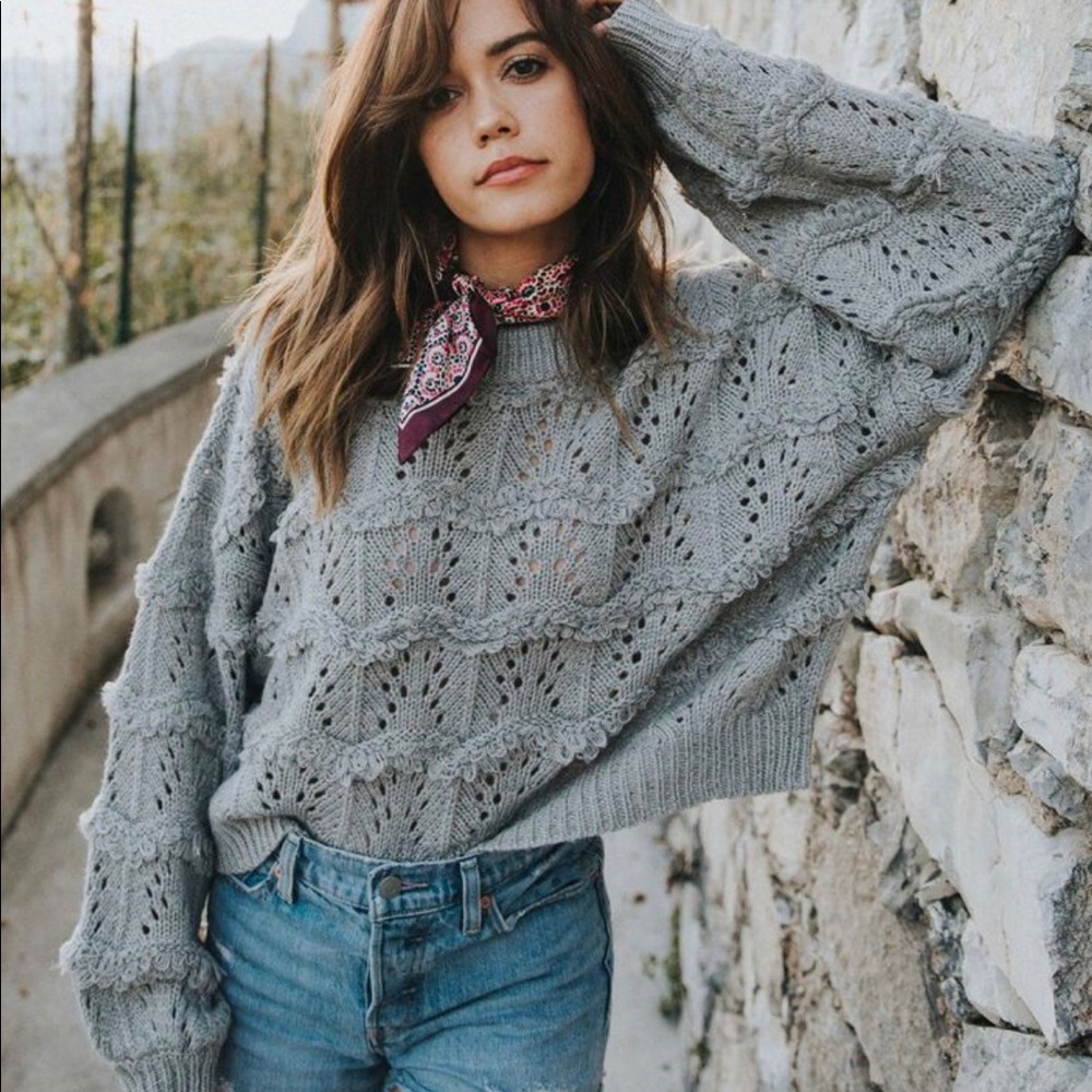 Lovestitch Rebecca Cropped Pullover Sweater M/L